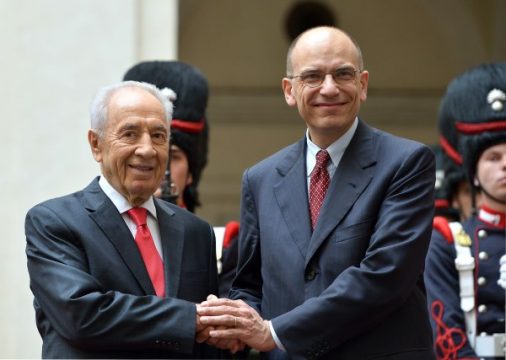 Schimon Peres mit Enrico Letta