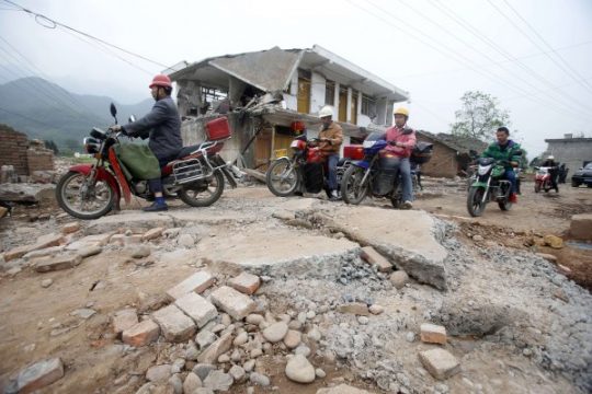 Die Stadt Ya'an nach dem Erdbeben