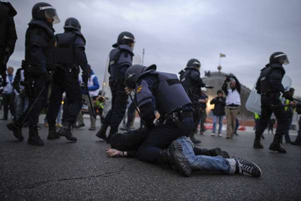 Festnahmen nach Krawallen in Madrid