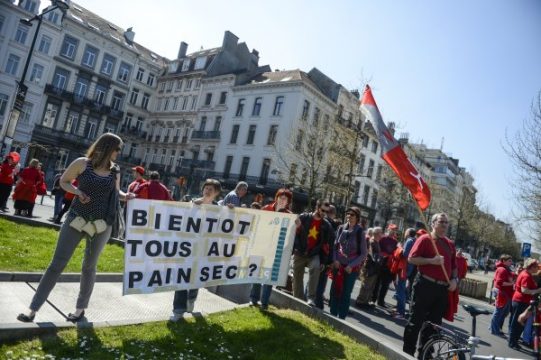 Gewerkschaften streiken für Einheitsstatut - hier in Brüssel