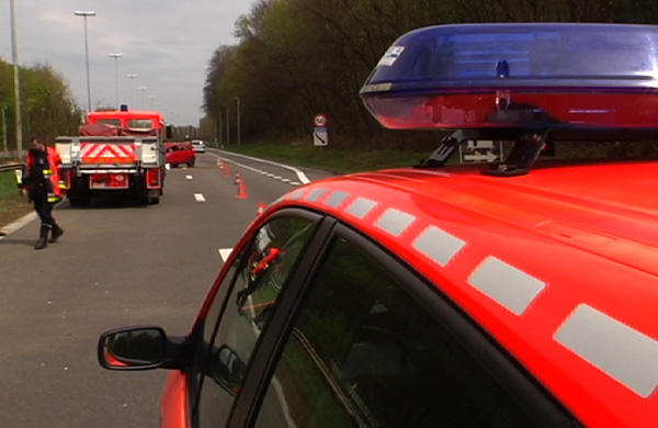 Verkehrsunfall auf Autobahn E40 Lüttich - Aachen