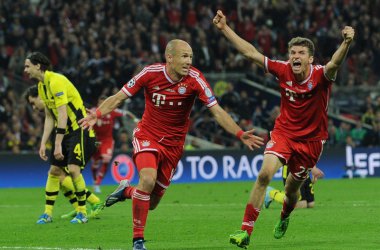 Bayern gewinnt das Champions-League-Finale gegen Dortmund- Franck Ribéry und Thomas Müller