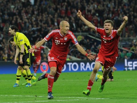Bayern gewinnt das Champions-League-Finale gegen Dortmund- Franck Ribéry und Thomas Müller