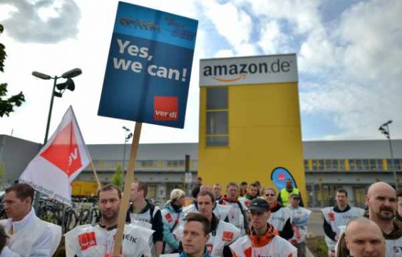 Streik beim Versandriesen Amazon in Leipzig