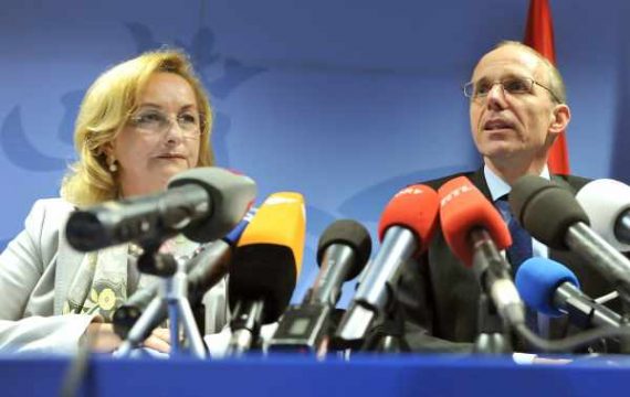 Die österreichische Finanzministerin Maria Fekter mit dem luxemburgischen Finanzminister Luc Frieden