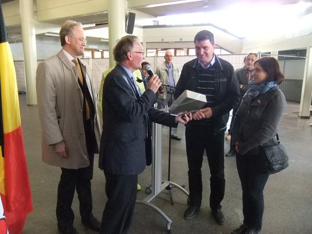 Christian Krings und die Delegation aus Oświęcim mit Stadtpräsident Janusz Chwierut