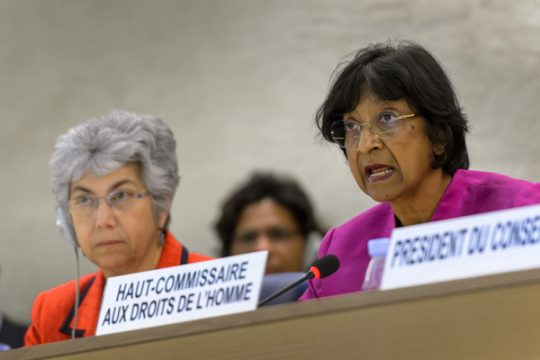 UN-Hochkommissarin für Menschenrechte, Navi Pillay, in Genf