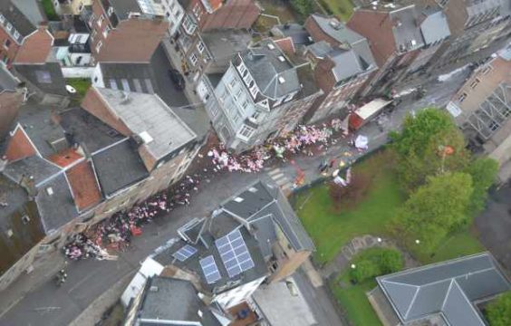 LKW-Unfall am 7. Mai in Spa aus der Vogelperspektive gesehen