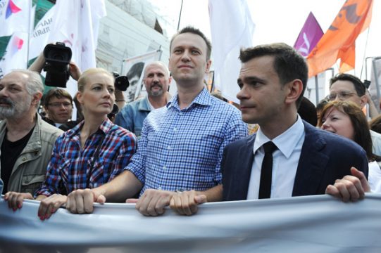Anti-Putin-Demo in Moskau (Mitte: Alexej Nawalny)