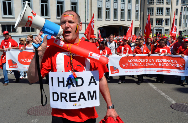 Gewerkschaftsprotest in Brüssel