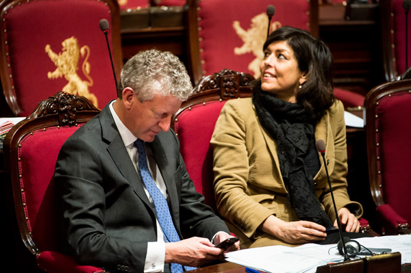 Pieter De Crem (CD&V) und Joëlle Milquet (CDH) im Senat