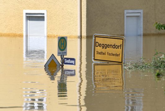 Hochwasser in Süddeutschland: Deggendorf an der Donau