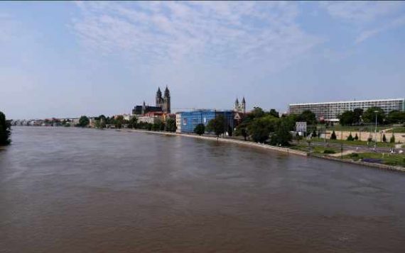 Die Elbe in magdeburg ist so hoch wie nie