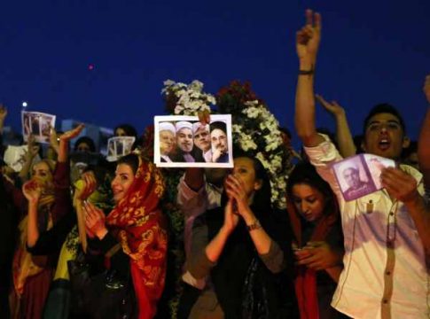 Wahlsieg in Iran: Zufriedene Anhänger von Hassan Ruhani