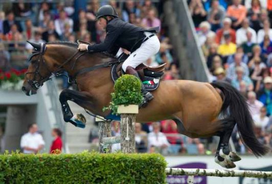 Der englische Springreiter Nick Skelton
