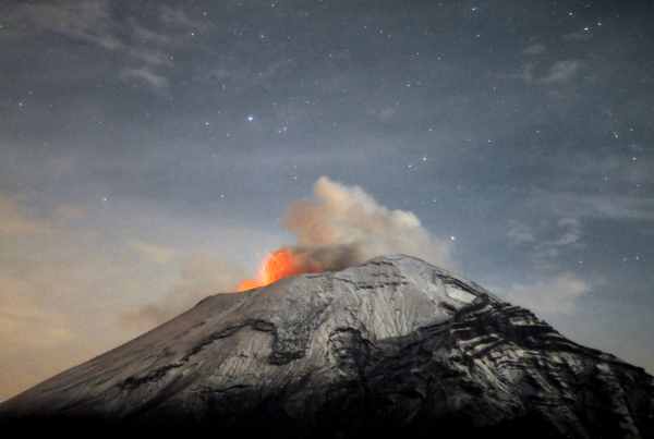 Der mexikanische Vulkan Popocatépetl am 20.5.