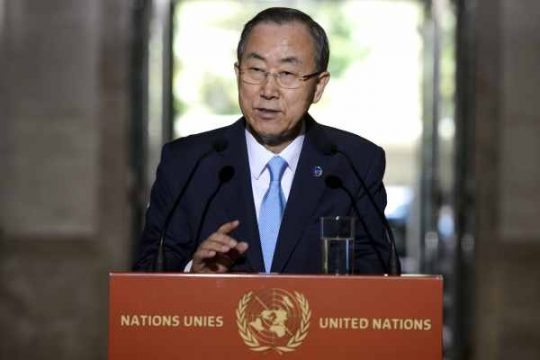 UN-Generalsekretär Ban Ki Moon am Montag in Genf