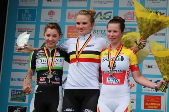 Siegerin Lenny Druyts, Cloé Minet auf Platz zwei und Eva-Maria Palm auf drei