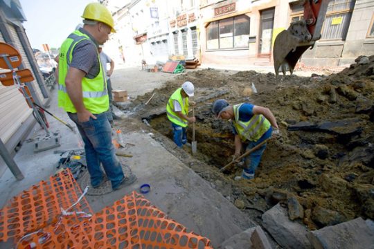 Straßenbauarbeiter in Peruwelz