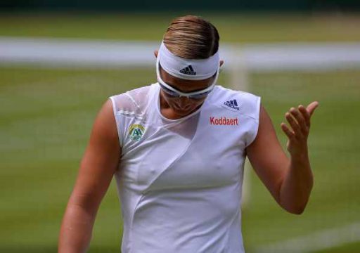 Eine enttäuschte Kirsten Flipkens