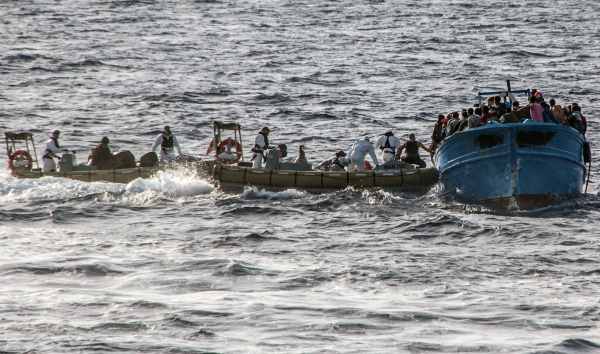 Bootsflüchtlinge vor Lampedusa