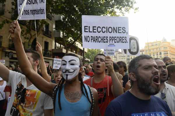 Demo gegen Regierung in Madrid