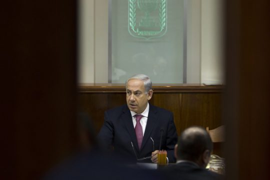Israels Premierminister Benjamin Netanyahu bei der Kabinettssitzung am Sonntag