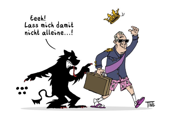 König Albert dankt ab - Karikatur: Valentine Lilien/BRF