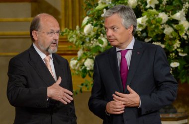 Notenbank-Gouverneur Guy Coene und Minister Didier Reynders