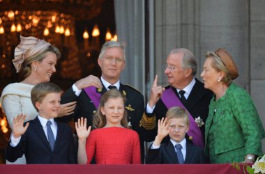 Die Königliche Familie auf dem Balkon des Stadtschlosses