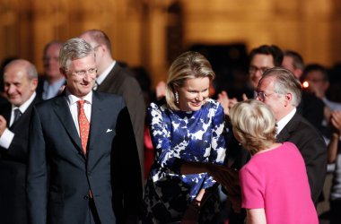 Philippe und Mathilde vor dem Feuerwerk zum Abschluss