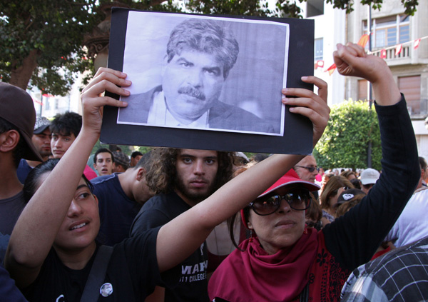 Nach Ermordung von Mohamed Brahmi: Protesten gegen Terrorismus und Gewalt in Tunis