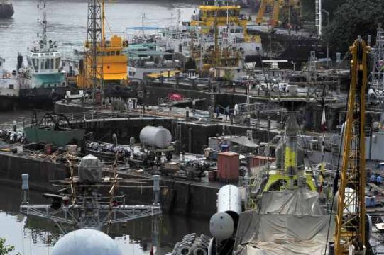 Hafen von Mumbai nach der Explosion des U-Boots