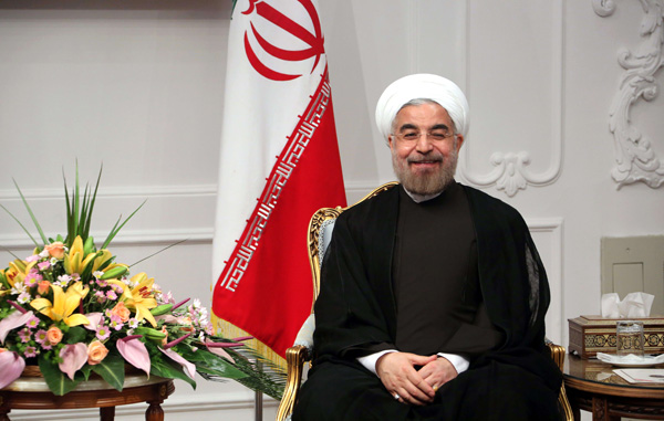 Irans Präsident Hassan Ruhani bei seiner Amtseinführung