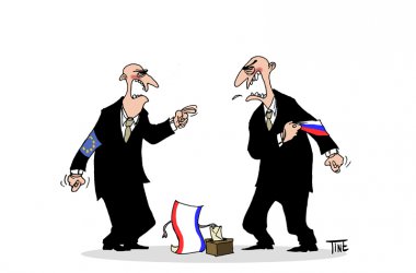 Krim-Krise: Europa vs Russland - Karikatur: Valentine Lilien