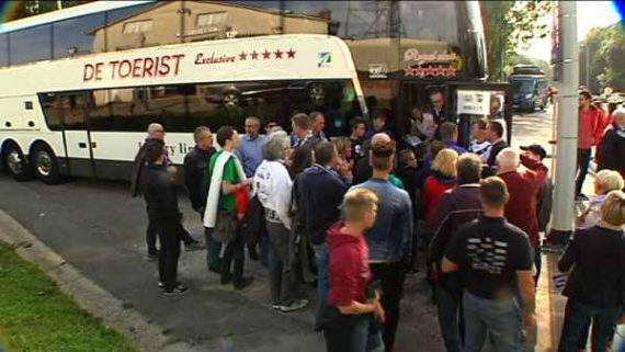 AS Eupen Fans auf dem Weg zum RSC Anderlecht