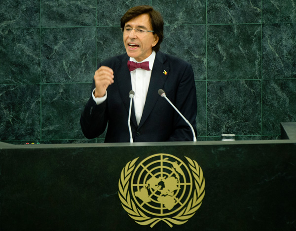 Premierminister Elio Di Rupo vor der UNO