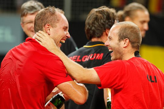 Belgien feiert den Klassenerhalt: Steve Darcis und Olivier Rochus