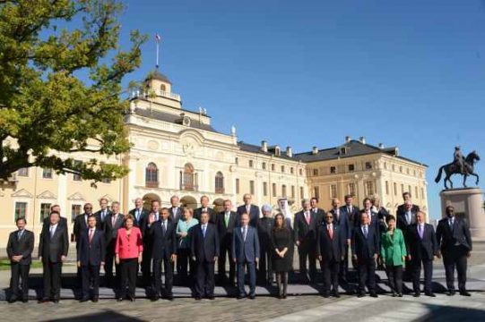 Die Teilnehmer des G20-Gipfels in St. Petersburg