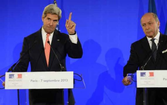 John Kerry und Laurent Fabius