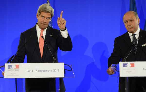 John Kerry und Laurent Fabius