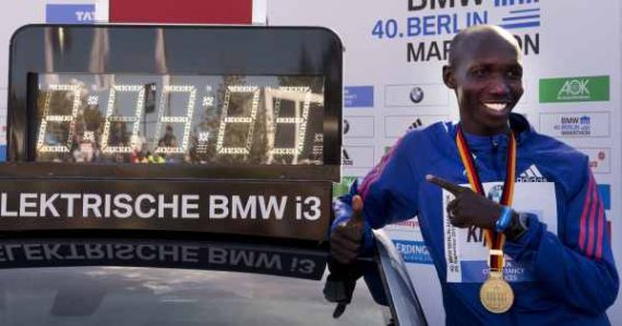Kenianer Wilson Kipsang rennt in Berlin Weltrekord