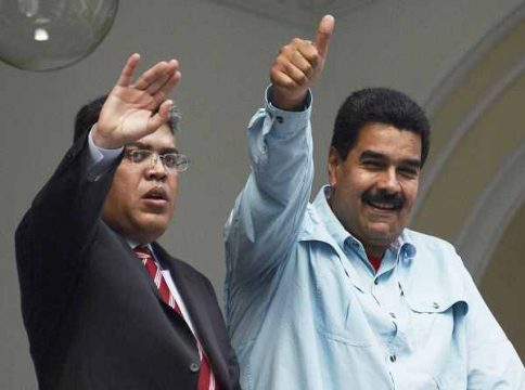 Venezuelas Außenminister Elías Jaua und Präsident Nicolás Maduro