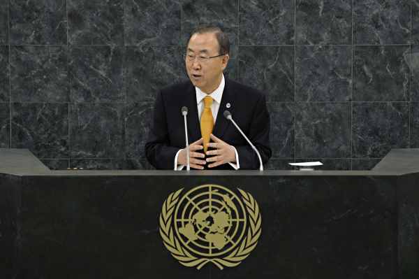 UN-Generalsekretär Ban Ki Ban bei der Eröffnung der Generaldebatte der UN-Vollversammlung in New York.