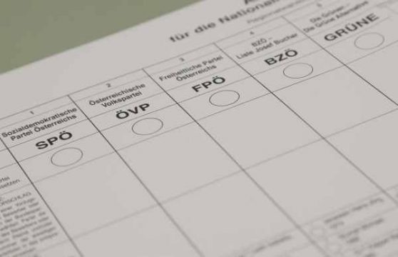 Parlamentswahl in Österreich - Wahlzettel