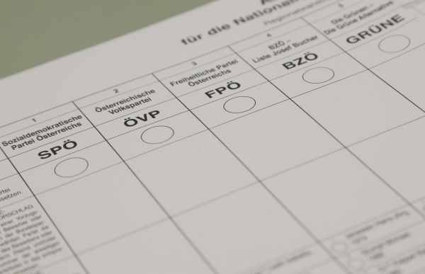 Parlamentswahl in Österreich - Wahlzettel