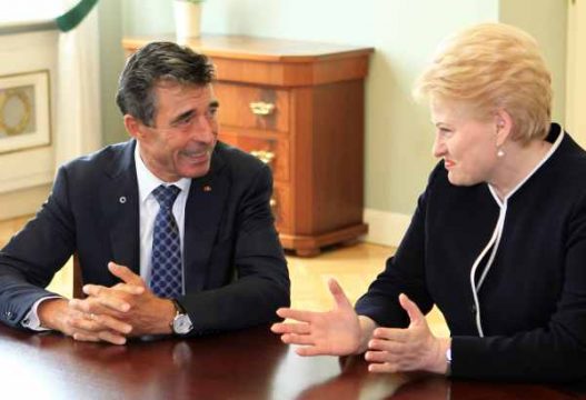 Nato-Generalsekretär Anders Fogh Rasmussen und Litauens Präsidentin Dalia Grybauskaite