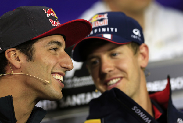 Zukünftige Teamkollegen: Daniel Ricciardo und Sebastian Vettel