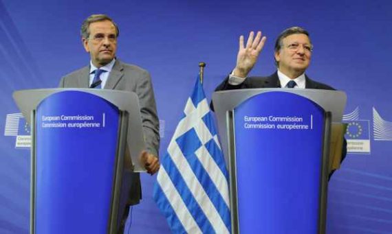Der griechische Ministerpräsident Antonis Samaras und EU-Kommissionspräsident José Manuel Barroso in Brüssel