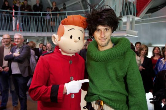 Spirou mit "Kollege" Gaston Lagaffe